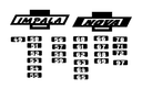 Conjunto de Vectores de Emblemas Chevrolet Impala y Nova para Corte Láser DXF