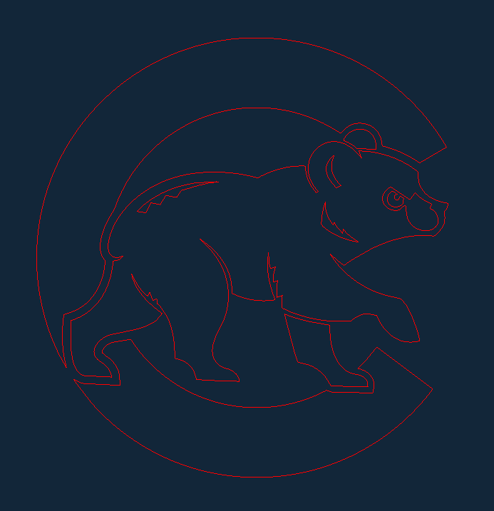 Chicago Cubs Logo Vector Design for Laser Cutting DXF