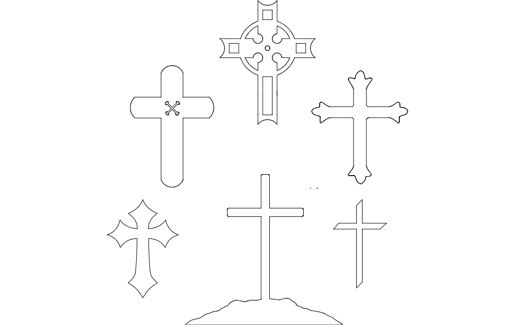 Christian Cross Collection Vector Set for Laser Cutting (DXF)