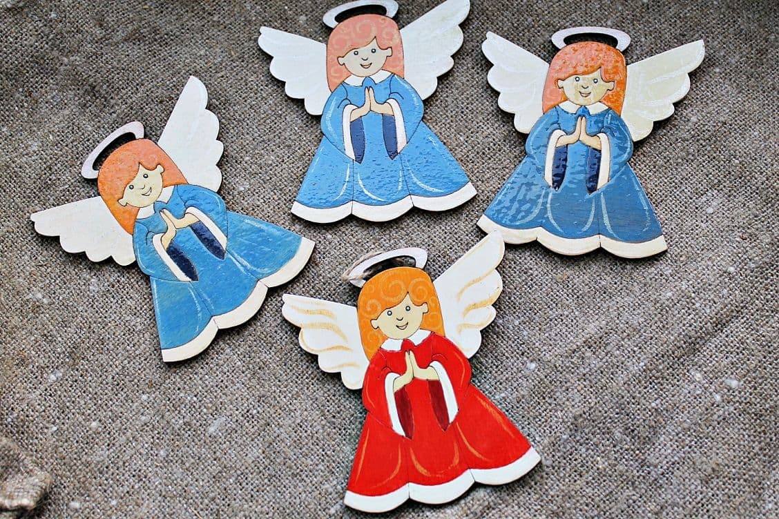 Christmas Angel Ornaments Laser Cut Template CDR DXF