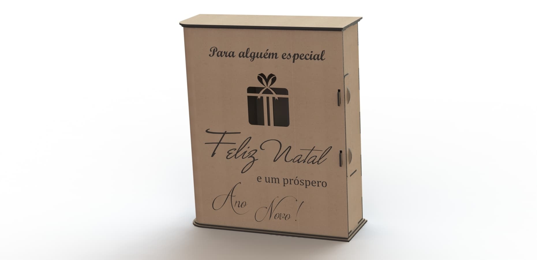 Christmas Gift Wine Bottle Box Laser Cut File (CDR/DXF/SVG)