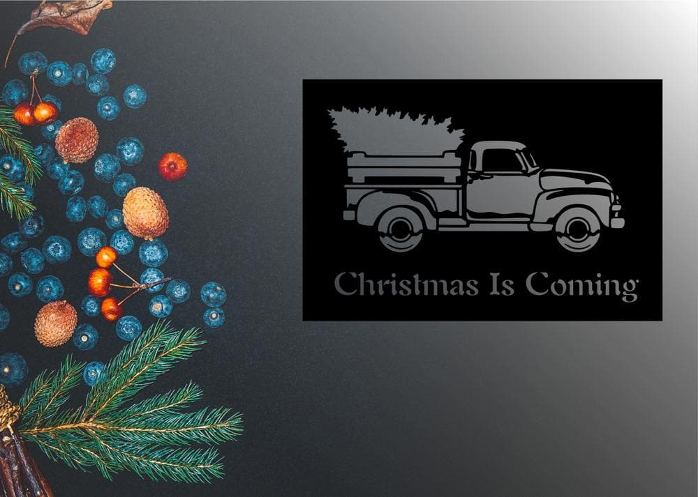 Christmas Is Coming Vintage Truck SVG Laser Cut File