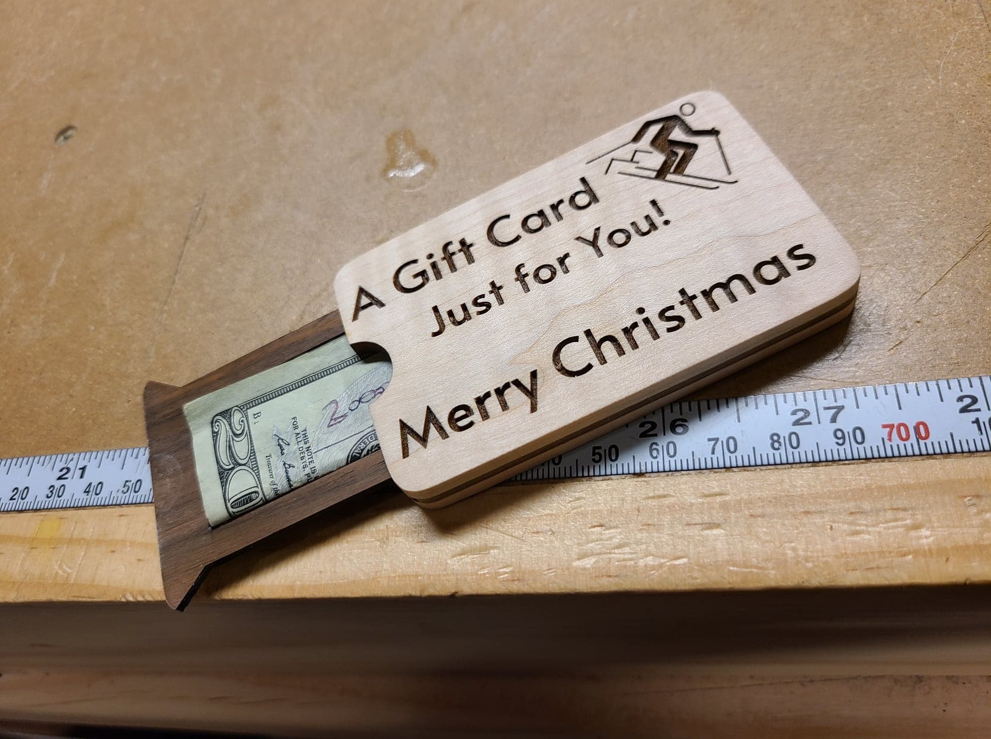 Christmas Money Holder Sliding Gift Card Case Vector SVG