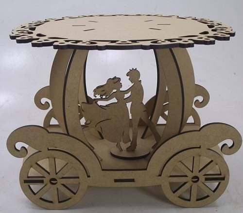 Cinderella Carriage Cake Stand Laser Cut Vector File