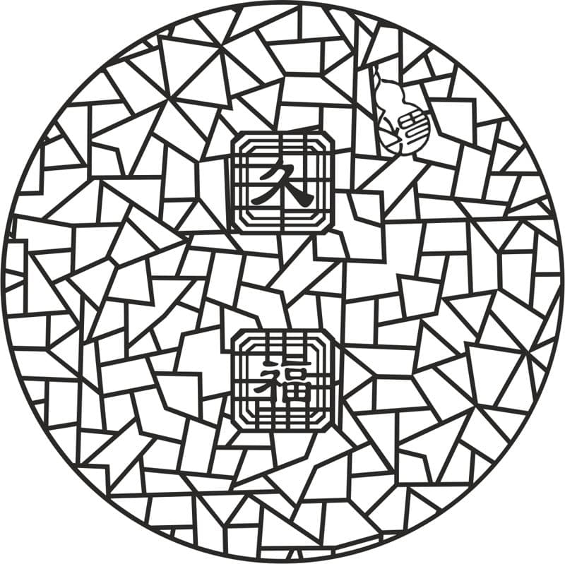 Circular Asian Lattice Panel Vector File for Laser Cutting