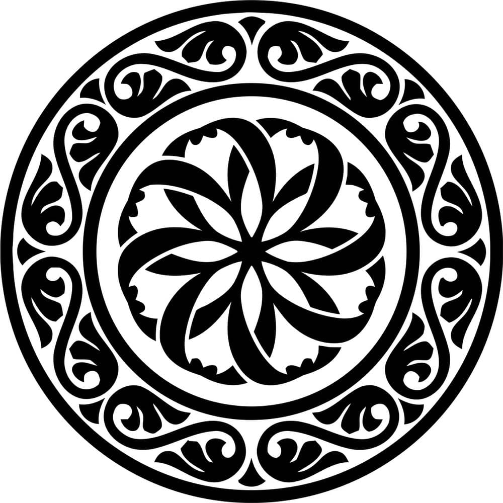 Circular Decorative Mandala Vector for Laser Cutting