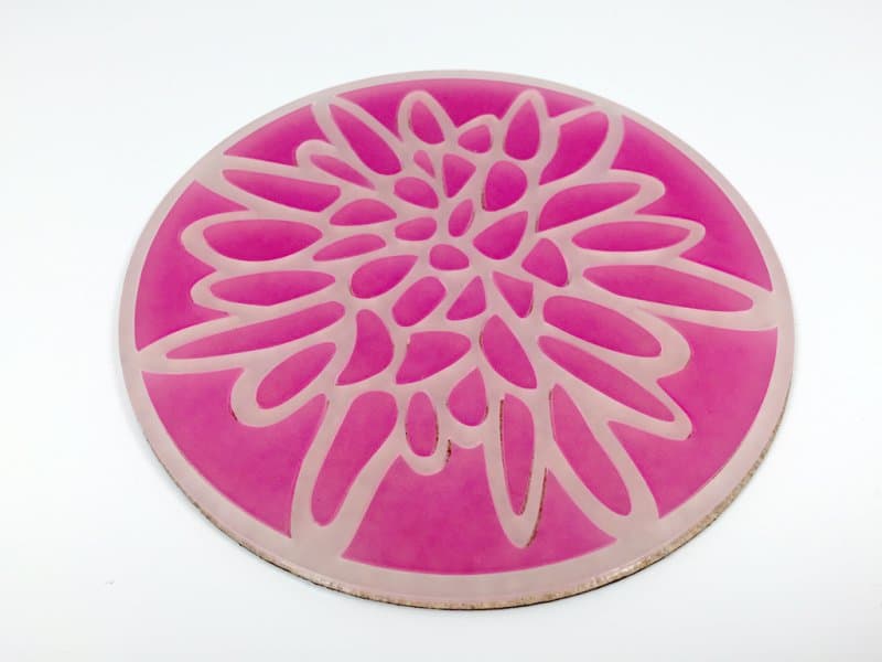 Circular Flower Pattern Coaster Vector File for Laser Cutting