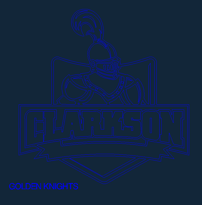 Clarkson Golden Knights Logo Vector File for CNC