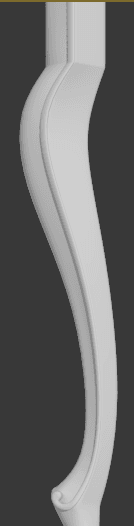 Classic Cabriole Table Leg 3D Model STL File