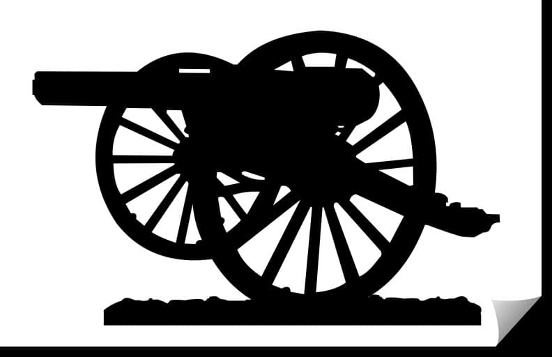 Classic Civil War Parrott Cannon Vector Silhouette DXF