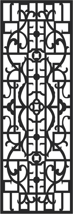 Classic European Decorative Screen Panel Vector Design DXF SVG