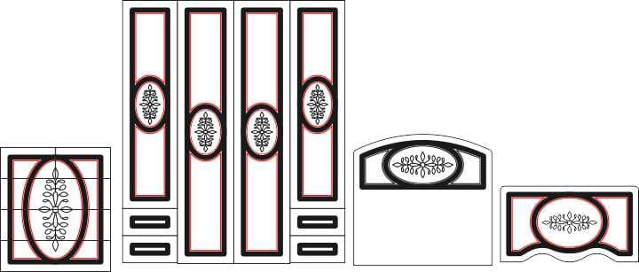 Classic Floral Wardrobe & Cabinet Door Patterns DXF CDR Vector