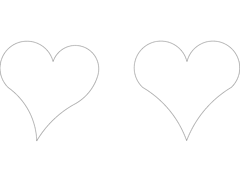 Classic Heart Shape Vector Outline for Laser Cutting DXF