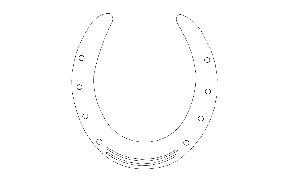 Classic Horseshoe Vector Design for CNC Laser Cutting (DXF)