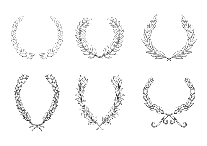 Classic Laurel Wreath Vector Set for Laser Cutting