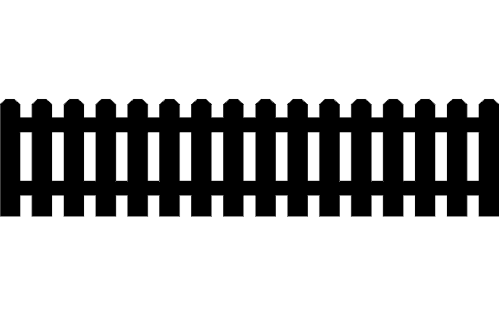 Classic Picket Fence Vector Design for Laser Cutting DXF