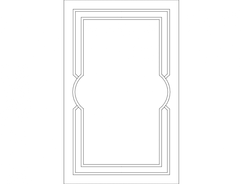 Classic Rectangular Cabinet Door Panel Vector DXF File