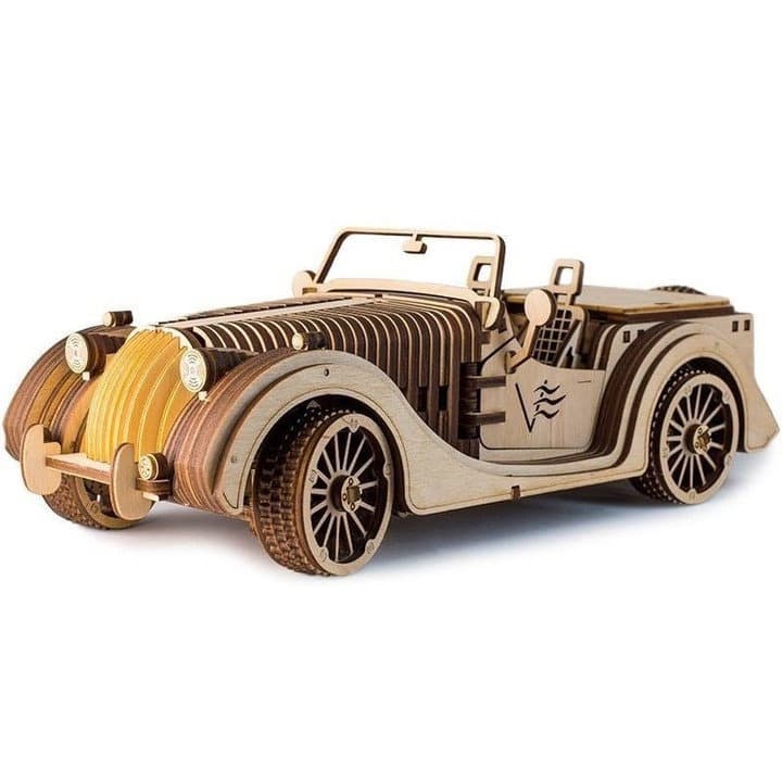 Classic Roadster 3D Puzzle Laser Cut Model - Free Vector File
