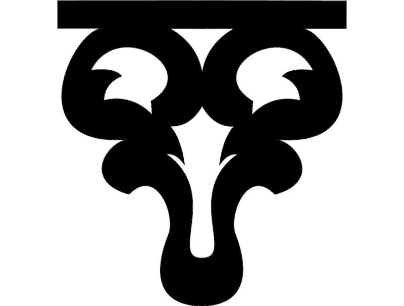 Classic Scroll Ornament Vector DXF File for Laser Cutting