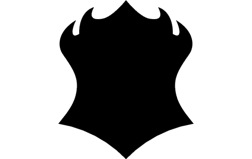 Classic Shield Crest Vector Silhouette DXF File for CNC