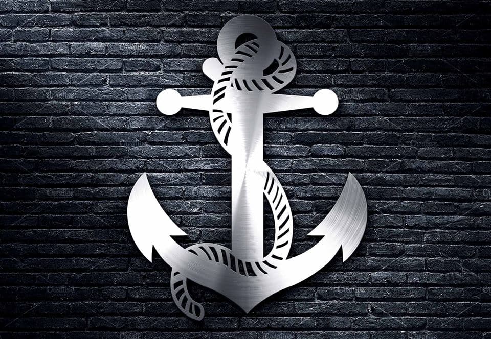 Classic Ship Anchor with Rope Vector Design DXF File