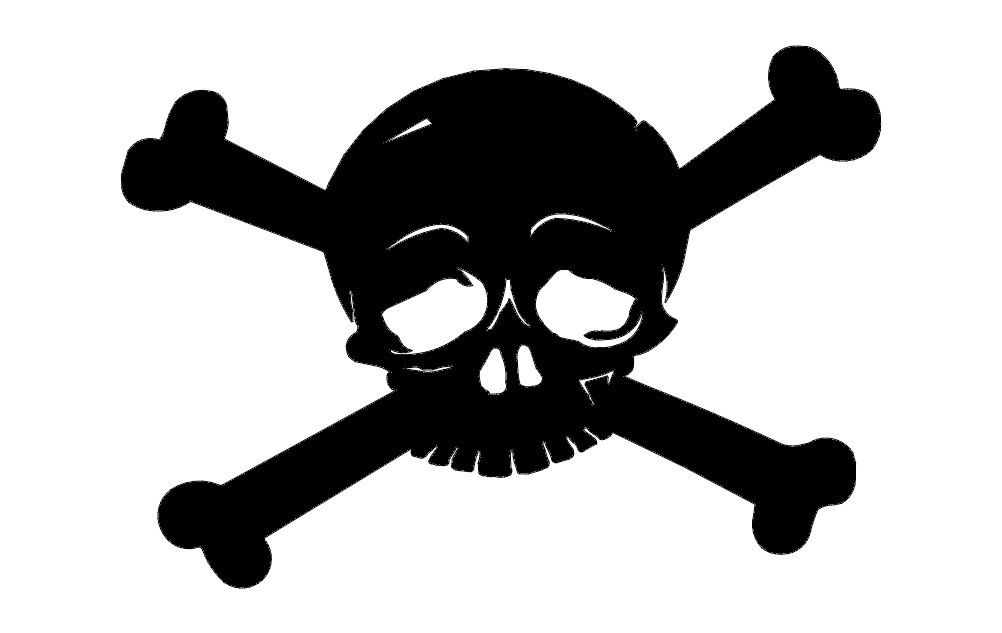 Classic Skull and Crossbones Vector Design for CNC Laser Cutting