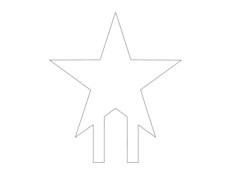Classic Star Cake Topper Vector Design DXF File