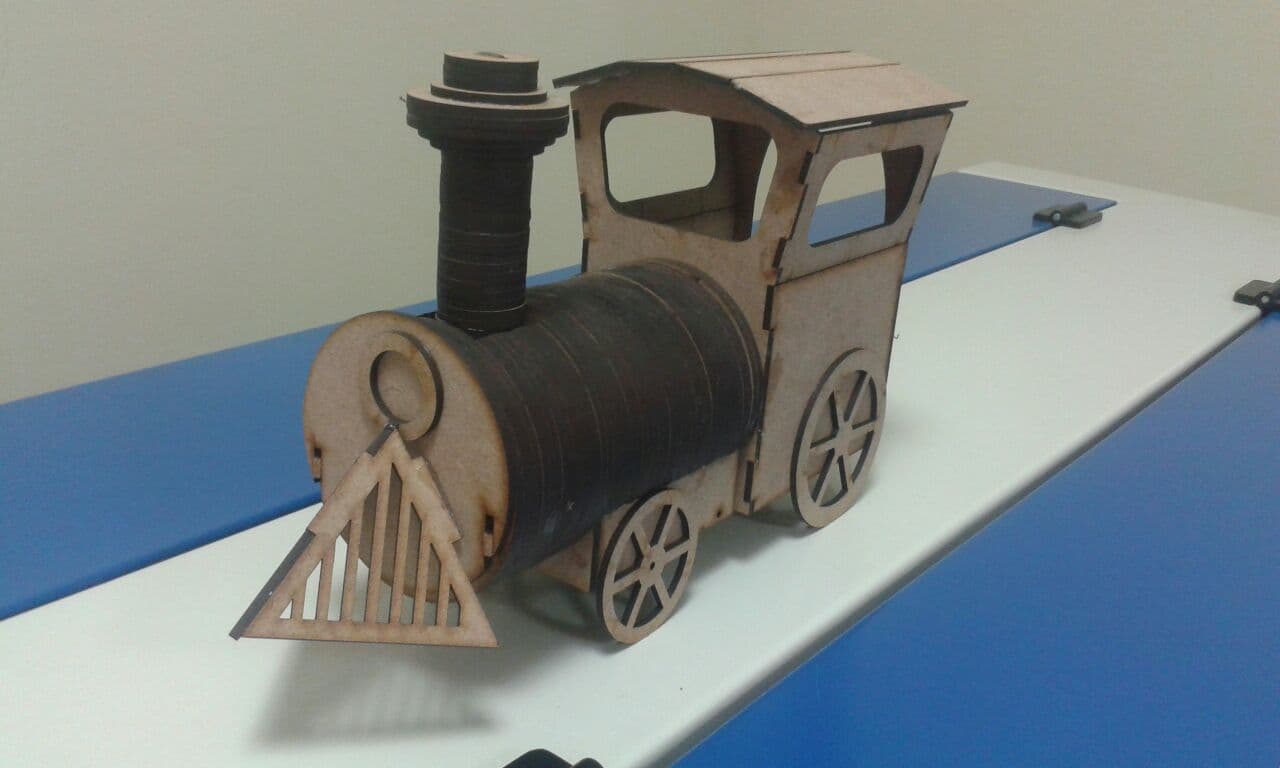 Classic Steam Locomotive 3D Puzzle Laser Cut DXF File