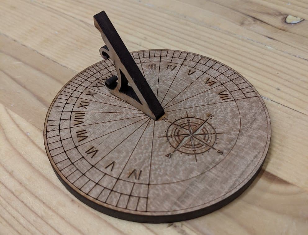 Classic Sundial Laser Cut Project - Free Vector File