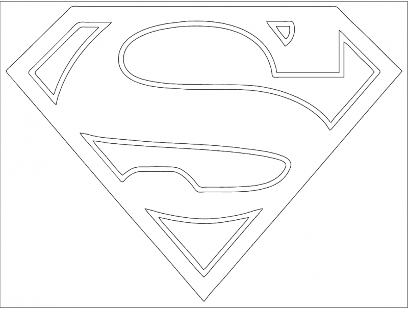 Classic Superman Logo Vector File for Laser Cutting DXF