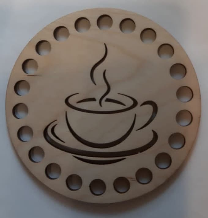 Coffee Cup Crochet Base SVG for Laser Cutting
