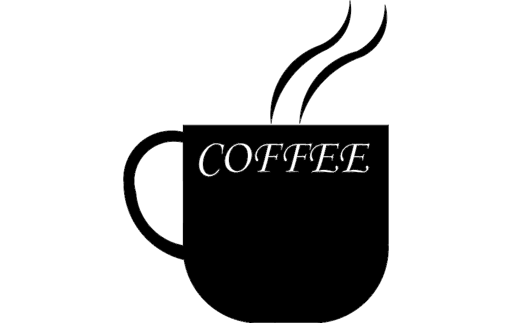 Coffee Mug Silhouette Vector for Laser Cutting DXF