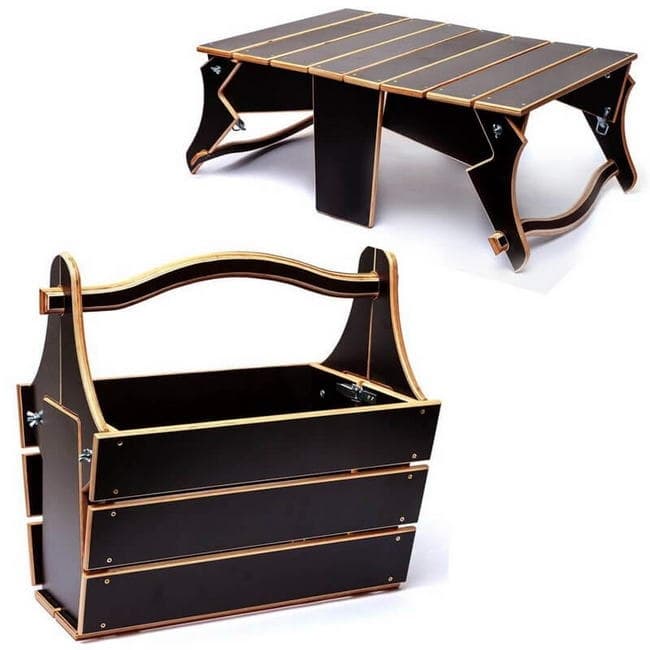 Collapsible Picnic Table and Basket Laser Cut Vector File