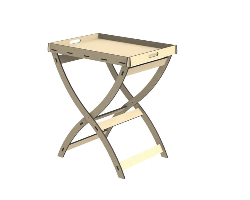 Collapsible Tray Side Table Vector Design for CNC Laser Cutting