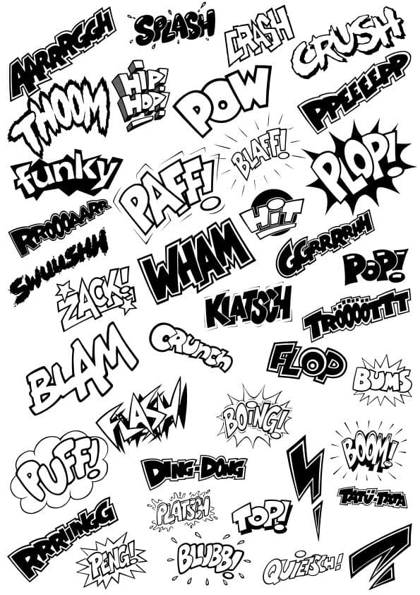 Comic Book Action Sound Effects Vector Pack SVG