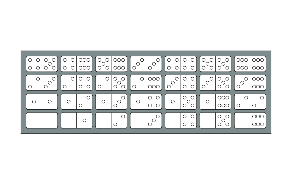 Complete Domino Set Vector Design for Laser Cutting