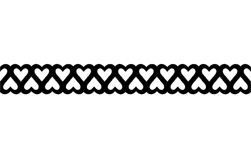 Continuous Double Heart Border Vector File for Laser Cutting