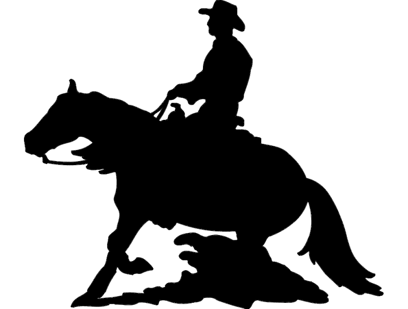 Cowboy Riding Horse Silhouette Vector File for CNC DXF