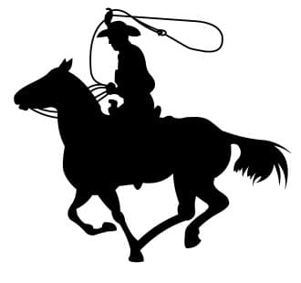 Cowboy Riding Horse Silhouette Vector File for Laser Cutting