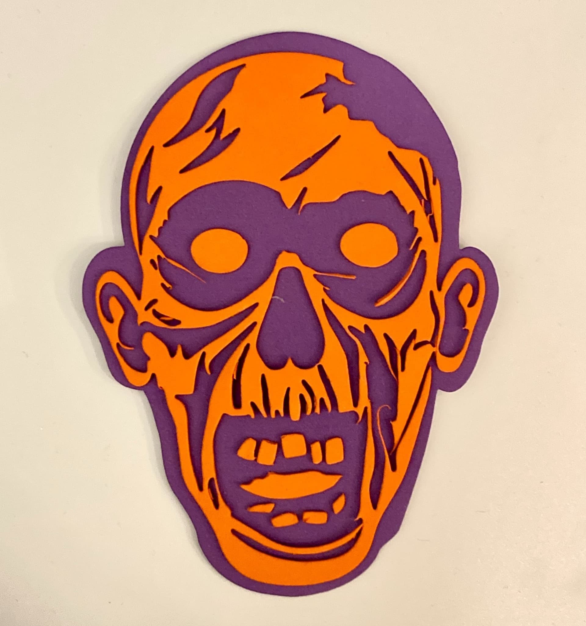 Creepy Zombie Face Layered Vector Design SVG File
