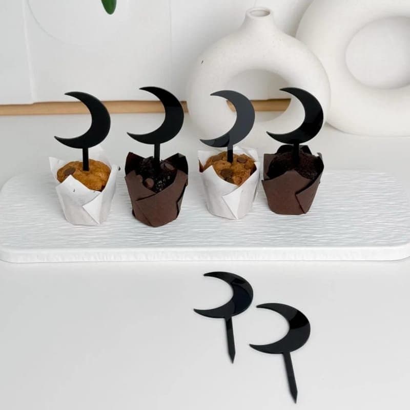Crescent Moon Cupcake Toppers Vector File for Laser Cutting