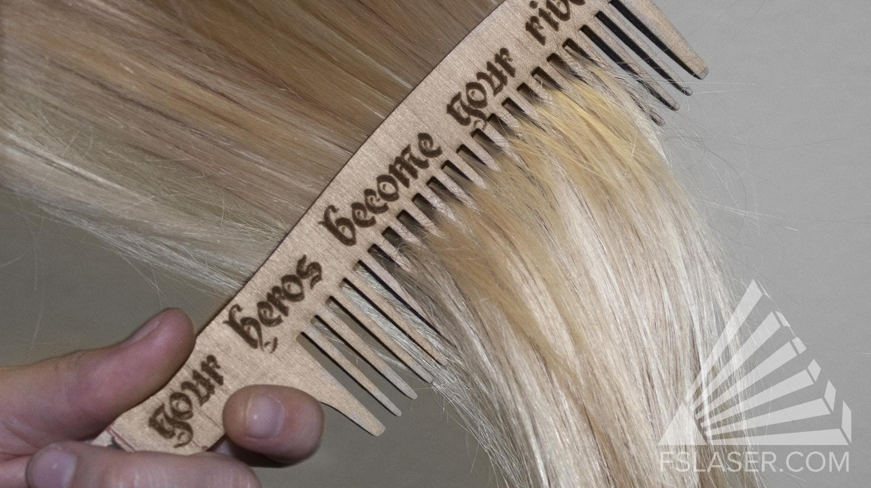 Custom Engraved Wooden Comb Vector File for Laser Cutting