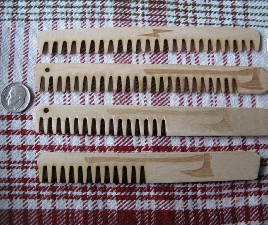 Custom Laser Cut Beard Comb Vector Files for CNC