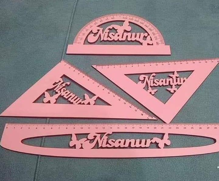 Custom Name Ruler Set Vector File for Laser Cutting DXF
