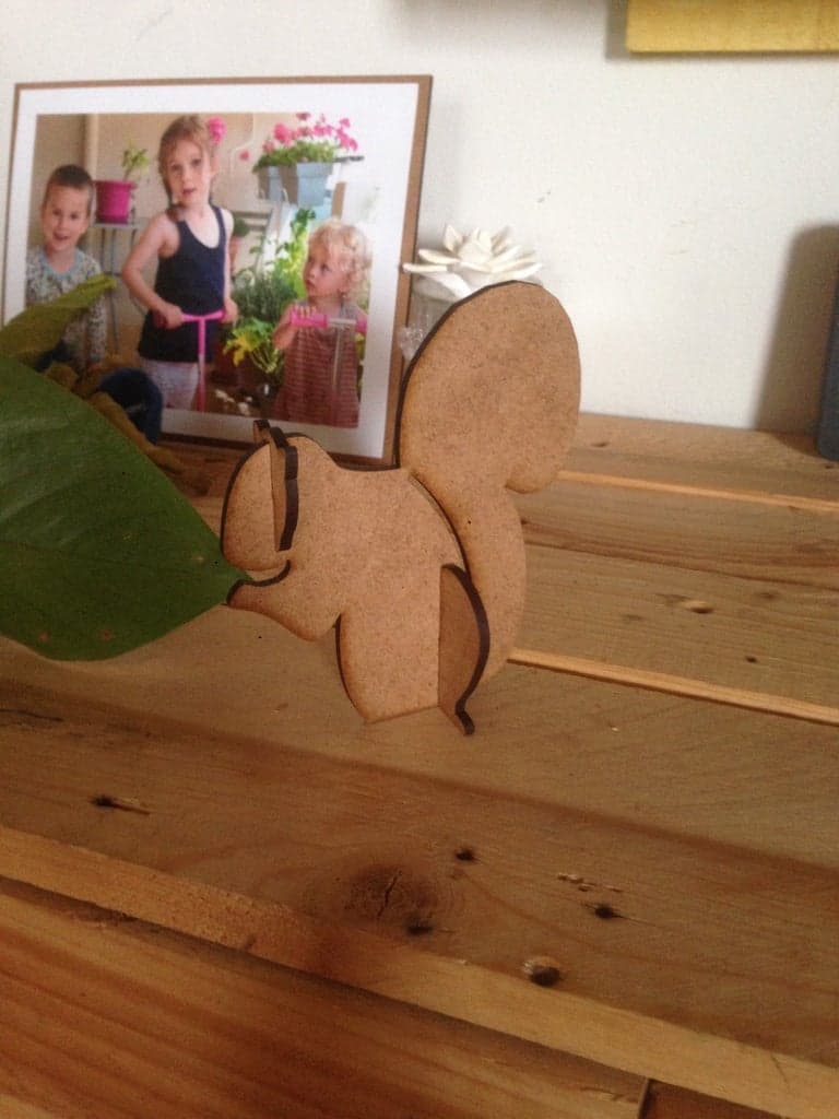 Cute 3D Standing Squirrel Vector Model for Laser Cutting
