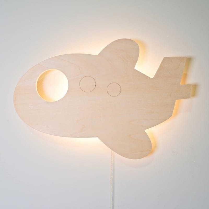 Cute Airplane Wall Lamp Vector File for Laser Cutting
