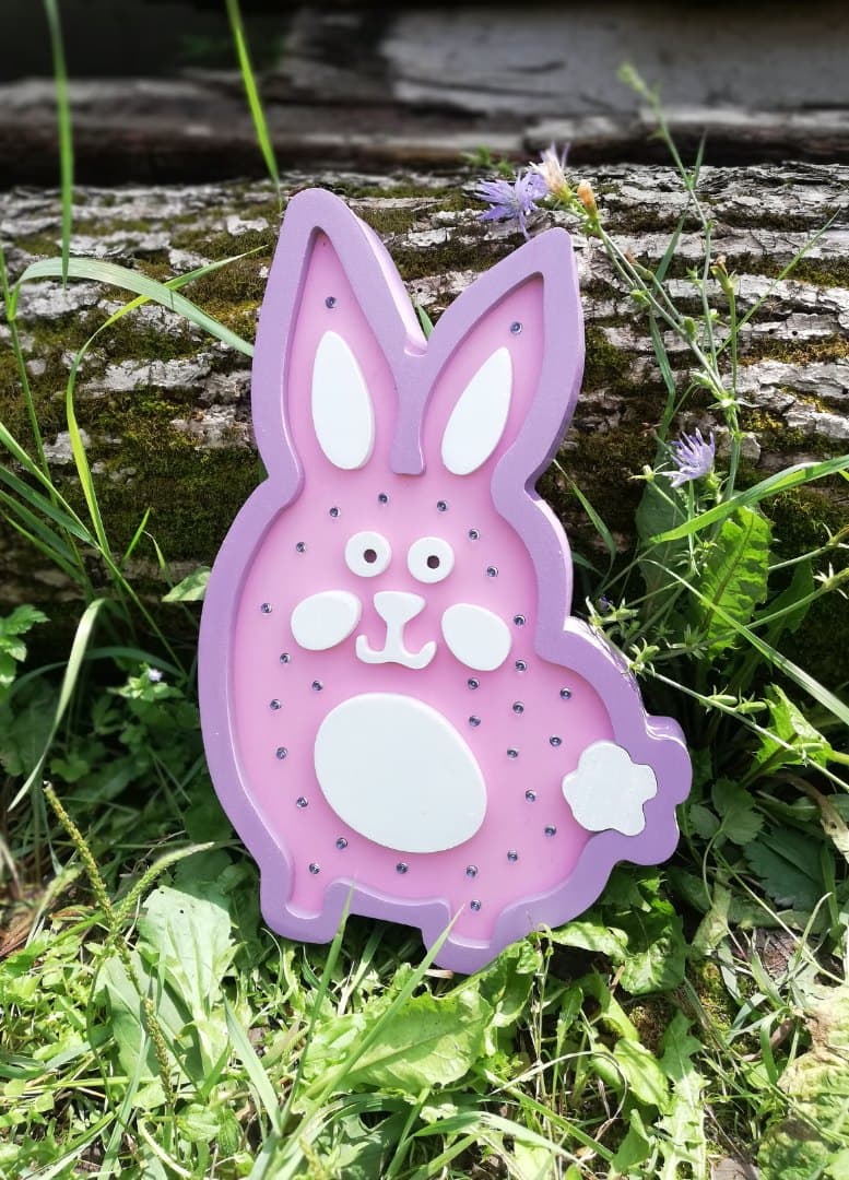 Cute Cartoon Bunny Night Light Vector for Laser Cutting