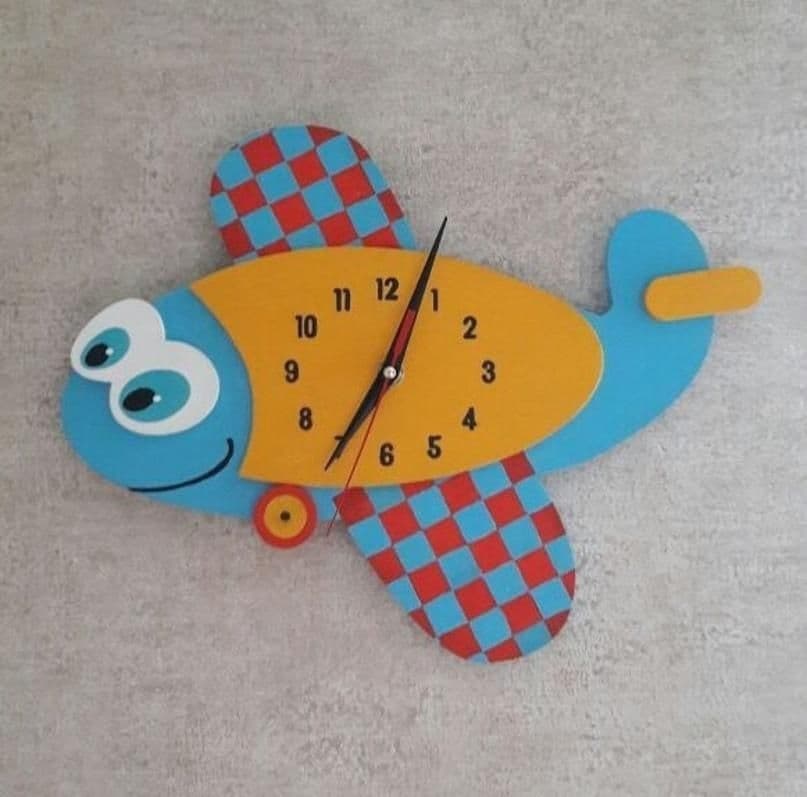 Cute Cartoon Fish Wall Clock Laser Cut Vector File