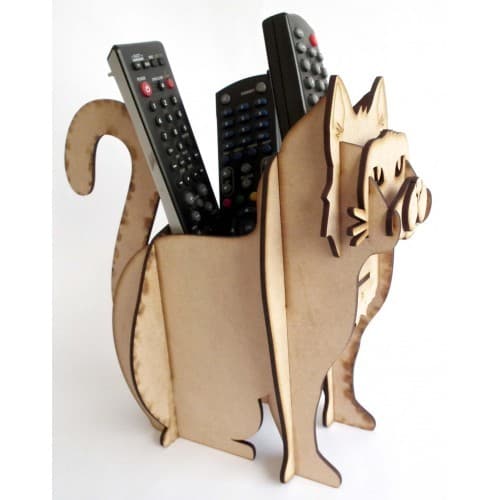 Cute Cat Remote Control Holder Laser Cut Vector File