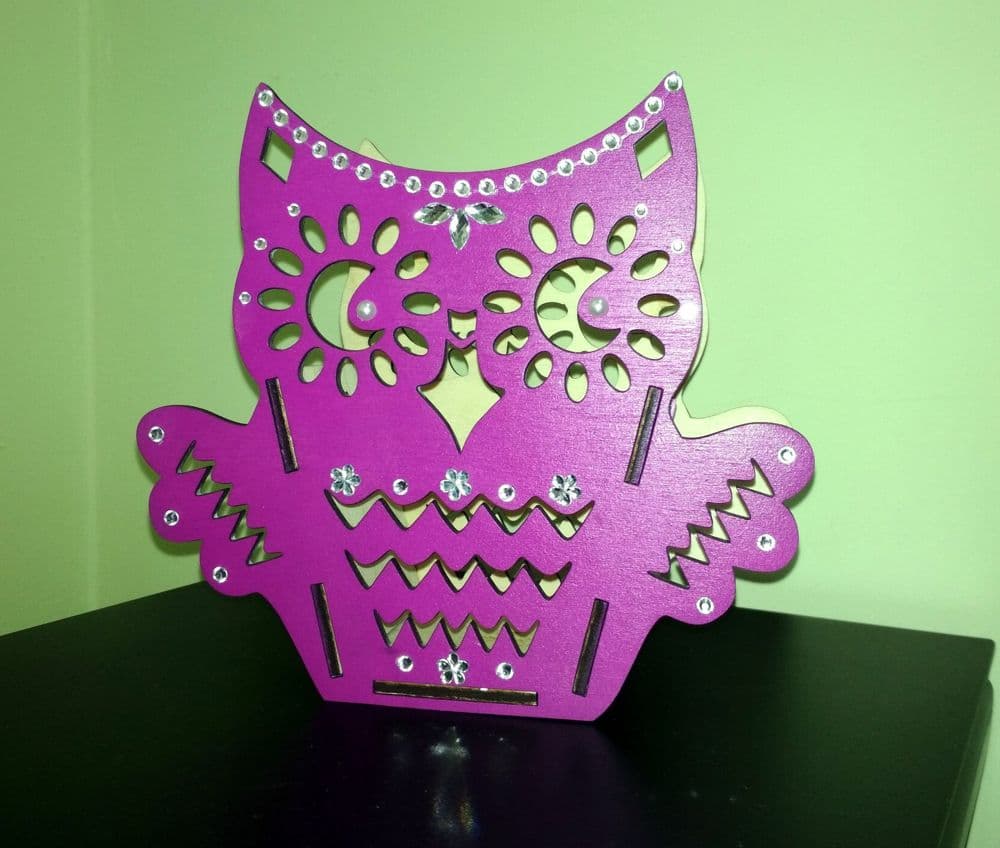 Cute Decorative Owl Organizer 3D Puzzle Laser Cut Vector File